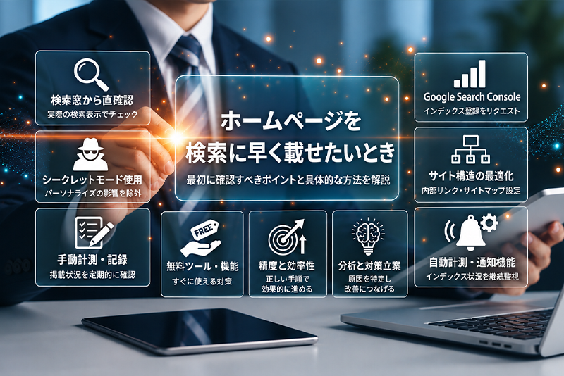 ホームページを検索に早く載せたいとき